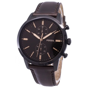 Fossil Townsman Chronograph FS5437 Black Dial Brown Leather Mens Watch