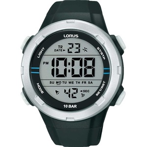 Lorus Chronograph R2301QX9 Grey Dial Black Silicone Unisex Watch