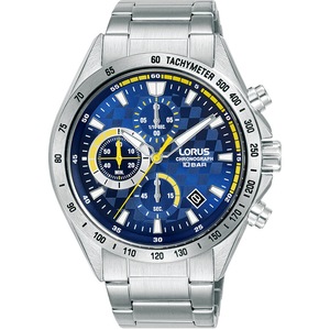 Lorus Chronograph RM311JX9 Blue Dial Silver Stainless Steel Unisex Watch