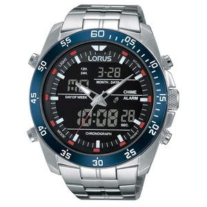 Lorus Chronograph RW623AX5 Black Dial Silver Stainless Steel Unisex Watch