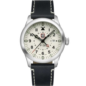 Luminox XA.9527 White Dial Black Leather Unisex Watch