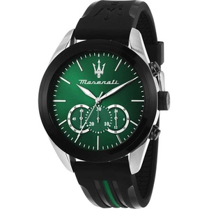 Maserati Chronograph R8871612043 Green Dial Black Silicone Unisex Watch
