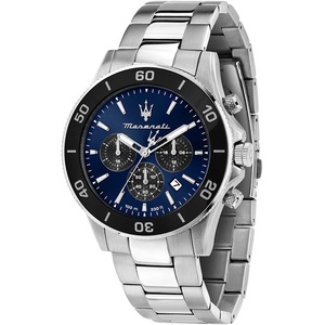 Maserati Chronograph R8873600009 Blue Dial Silver Stainless Steel Unisex Watch