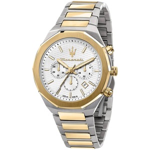 Maserati Chronograph R8873642009 White Dial Gold Stainless Steel Unisex Watch