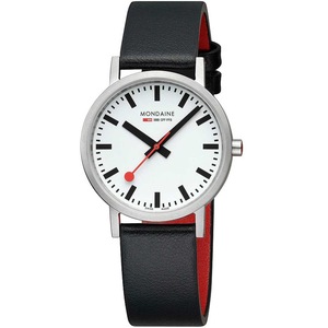 Mondaine A660.30314.16SBBV White Dial Black Leather Unisex Watch