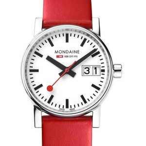 Mondaine MSE.30210.LC White Dial Leather Womens Watch