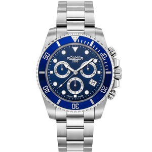 Roamer Chronograph 851837 41 45 20 Blue Dial Silver Stainless Steel Unisex Watch