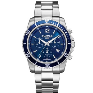 Roamer Chronograph 862837 41 45 20 Blue Dial Silver Stainless Steel Unisex Watch