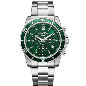 Roamer Chronograph 862837 41 75 20 Green Dial Silver Stainless Steel Unisex Watch