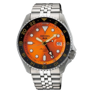 Seiko 5 Sports SSK005K1 Orange Dial Steel Stainless Steel Mens Watch
