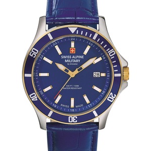 Swiss Alpine Military 7022.1545 Blue Leather Unisex Watch