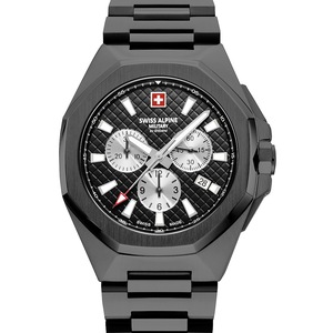 Swiss Alpine Military Chronograph 7005.9177 Black Stainless Steel Unisex Watch