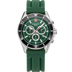 Swiss Alpine Military Chronograph 7034.9838 Green Silicone Unisex Watch