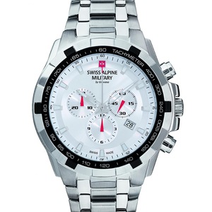 Swiss Alpine Military Chronograph 7043.9132 Silver Stainless Steel Unisex Watch