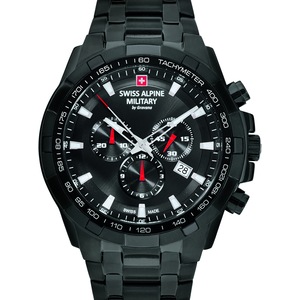 Swiss Alpine Military Chronograph 7043.9177 Black Stainless Steel Unisex Watch