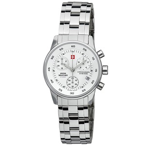 Swiss Military By Chrono Chronograph SM34013.02 White Dial Silver Stainless Steel Womens Watch
