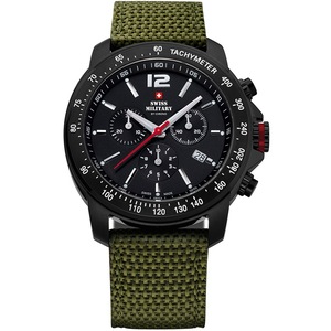 Swiss Military By Chrono Chronograph SM34033.07 Black Dial Green Nylon Unisex Watch