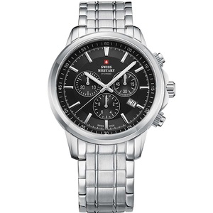 Swiss Military By Chrono Chronograph SM34052.01 Black Dial Silver Stainless Steel Unisex Watch