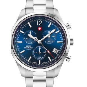 Swiss Military By Chrono Chronograph SM34097.03 Blue Dial Silver Stainless Steel Unisex Watch