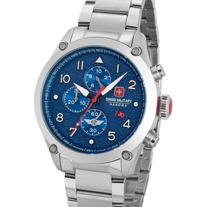 Swiss Military Hanowa Chronograph SMWGI2101502 Blue Dial Silver Stainless Steel Unisex Watch