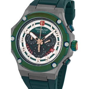 Swiss Military Hanowa Chronograph SMWGO0000640 Green Silicone Unisex Watch