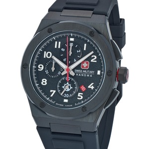 Swiss Military Hanowa Chronograph SMWGO2102030 Black Silicone Unisex Watch