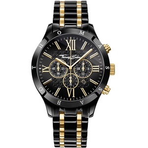 Thomas Sabo Chronograph WA0264-278-203 Black Dial Gold Stainless Steel Unisex Watch