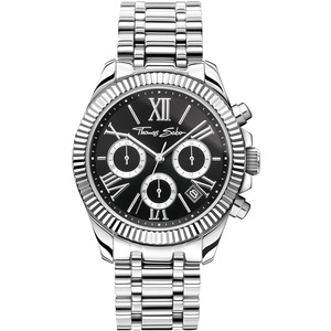 Thomas Sabo Chronograph WA0396-201-201 Black Dial Silver Stainless Steel Unisex Watch