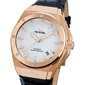 TW Steel CE4109 Silver Dial Black Leather Unisex Watch