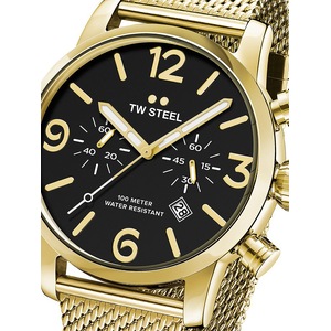TW Steel Chronograph MB24 Black Dial Gold Stainless Steel Unisex Watch