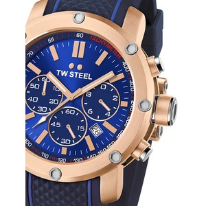 TW Steel Chronograph TS3 Blue Silicone Unisex Watch