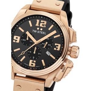 TW Steel Chronograph TW1014 Black Leather Unisex Watch