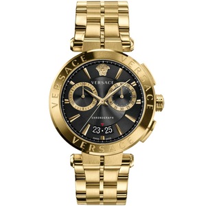 Versace Chronograph VE1D02823 Black Dial Gold Stainless Steel Unisex Watch