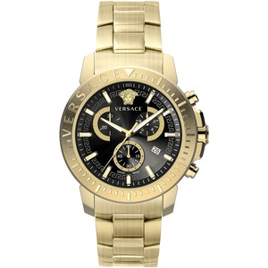 Versace Chronograph VE2E00921 Black Dial Gold Stainless Steel Unisex Watch