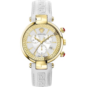 Versace Chronograph VE2M00421 White Leather Womens Watch
