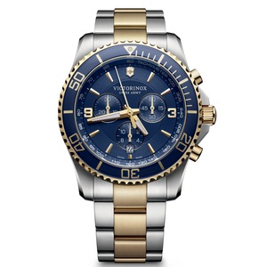 Victorinox Chronograph 241791 Blue Dial Gold Stainless Steel Unisex Watch