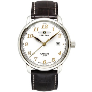 Zeppelin 76561 White Dial Black Leather Unisex Watch