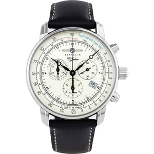 Zeppelin Chronograph 86803 Black Leather Unisex Watch