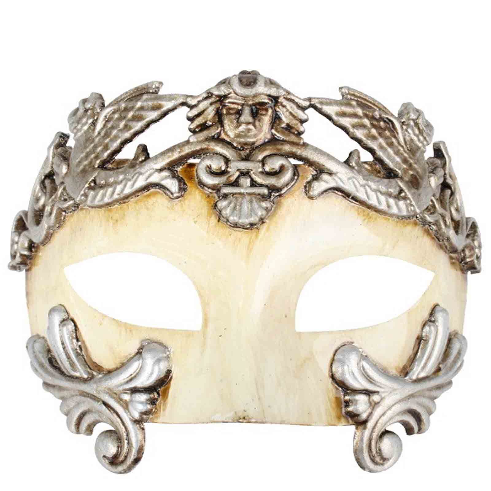 Buy Roman Masquerade Mask Ivory/Platinum - Adult - MyDeal Australia