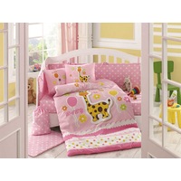 4 Piece Giraffe Cot Set Pink