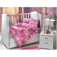 4 Piece Little Sheep Cot Set Pink