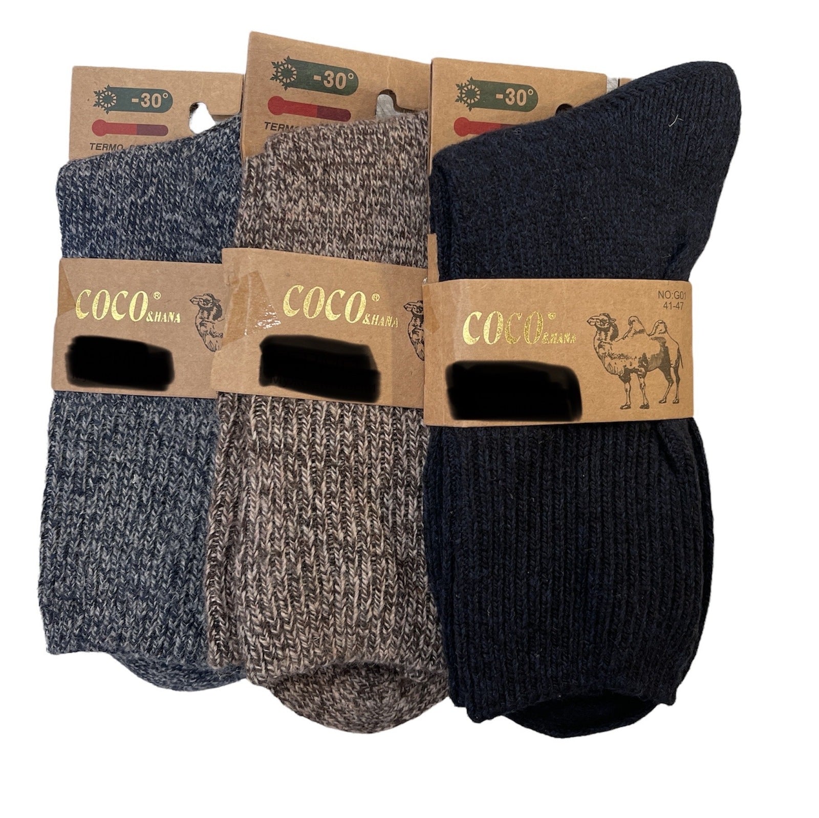12 Pairs Men's Long Wool Chunky Socks - Heavy Duty Work Boot Hiking Ski Socks (6-11 Size)