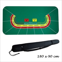 Deluxe Rubber Casino Baccarat Texas Hold'em Table Mat Poker Table Cloth Pad 1.8m