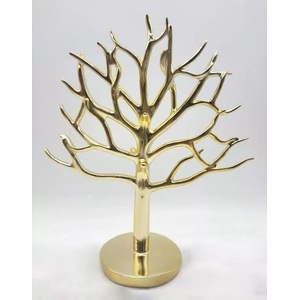1x Poly tree decor jewelry display stand shinning gold