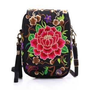 Embroidered Cute Mini Crossbody Bag for Women Small Cell-phone Pouch Coin Purse-A