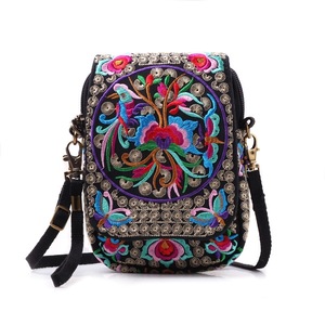 Embroidered Cute Mini Crossbody Bag for Women Small Cell-phone Pouch Coin Purse-C