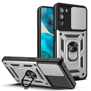 For Motorola Moto G52 4G/G82 5G Mobile Phone Bag Slide Camera Protection Ring KickCase Phone Cover