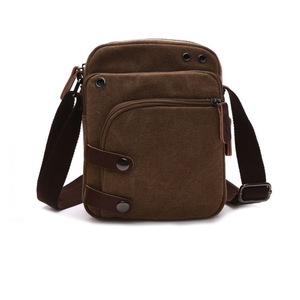Women Small Canvas Crossbody Bag Cell Phone Travel Shoulder Bag-Coffee