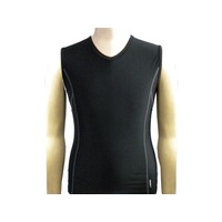 Compression Mens V Neck Top - Black