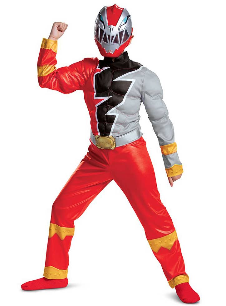 Buy Dino Fury Boys Red Power Ranger Muscle Chest Costume - MyDeal Australia